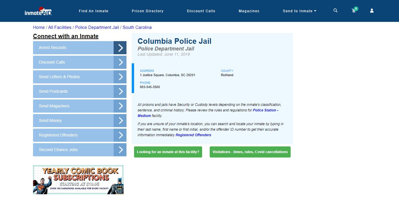Columbia Police Jail & Inmate Search - Columbia, SC